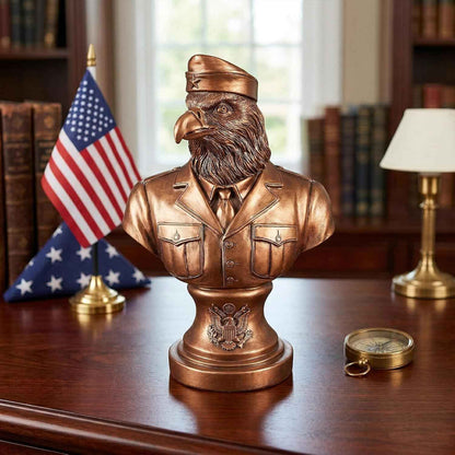 Bronze US Military Eagle Bust Sculpture