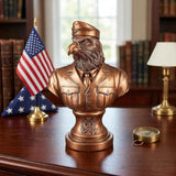 Bronze US Military Eagle Bust Sculpture