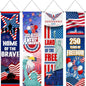 4 Pack American Flag Vertical Banner Decorations 47.24" x 11.81"