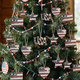 Junkin 24 Pcs Patriotic Wooden Ornaments Red White Blue Tree Decorations