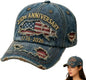 250th Anniversary 1776-2026 Retro Baseball Hat Blue Worn Tattered Denim