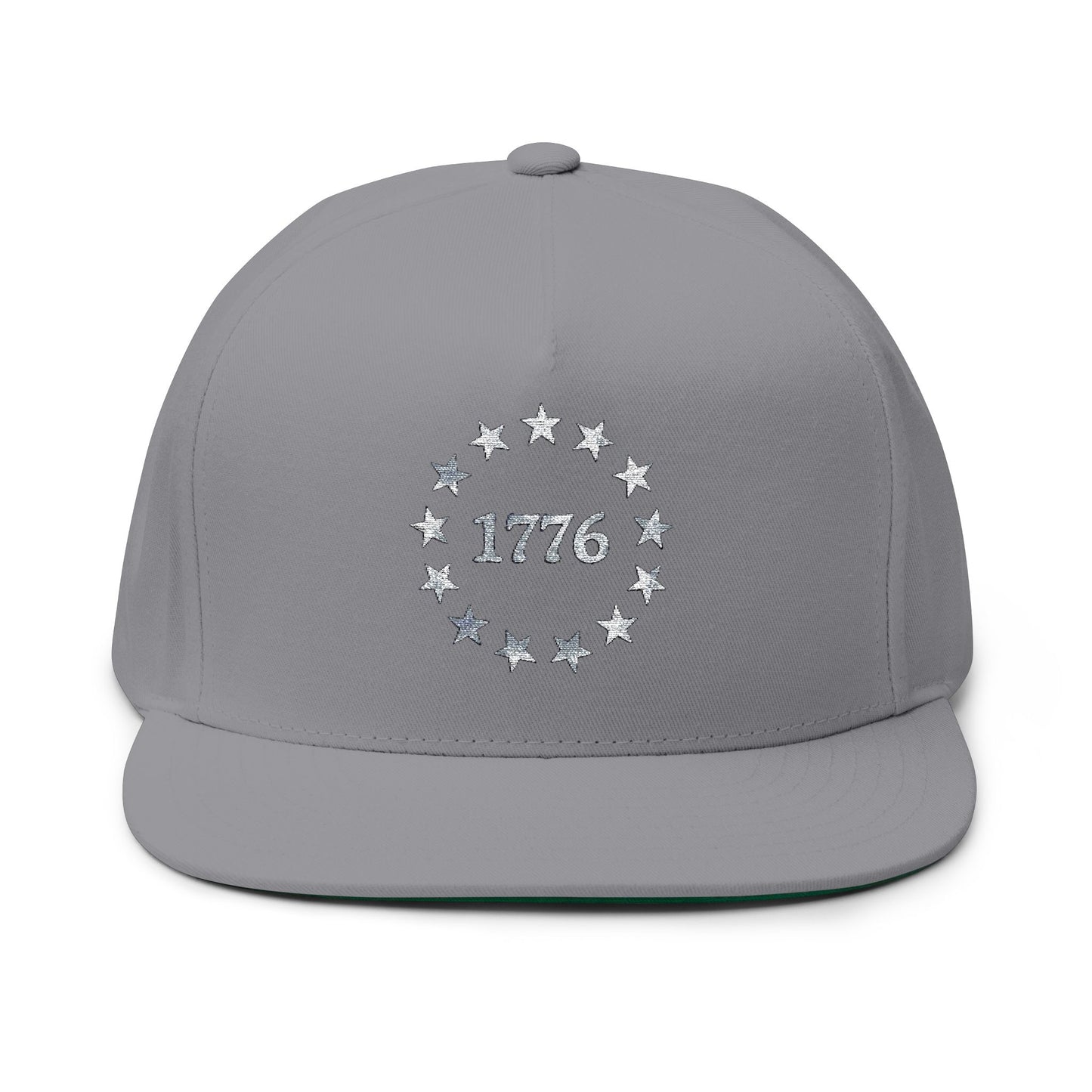 1776 Stars Embroidered Flat Bill Snapback Hat