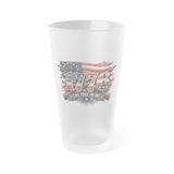 Frosted Pint Glass — 1776 American Flag Design, 16oz Patriotic Beer Glass