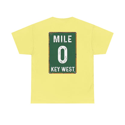 Key West Mile 0 T-Shirt — Vintage Road Sign Tee