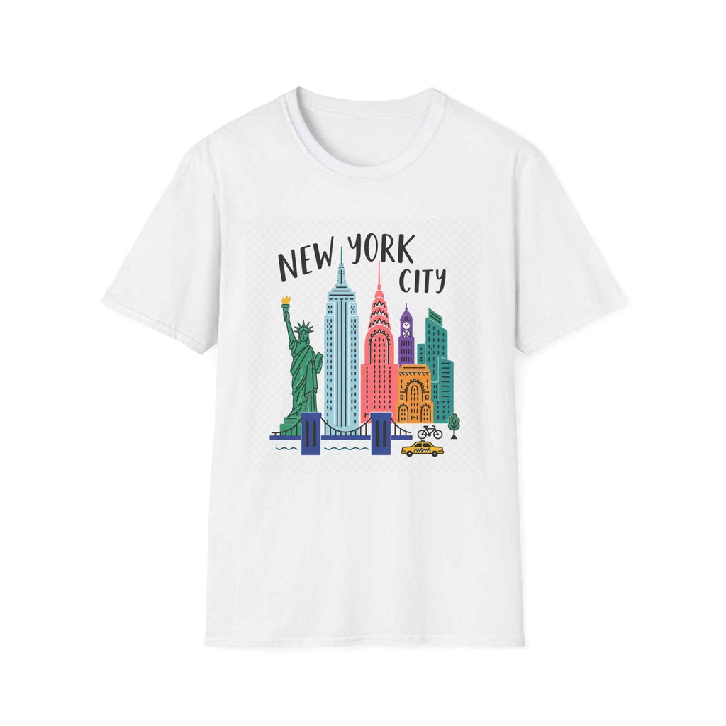 New York City Skyline T-Shirt – Colorful Landmark Graphic Tee