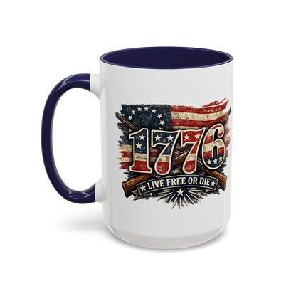 1776 Patriotic Coffee Mug — Live Free or Die Americana Coffee Mug