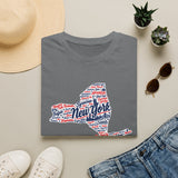 New York State Word Map T-Shirt — Patriotic NY Cities Typography Tee