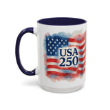 Watercolor America 250 Flag Coffee Mug