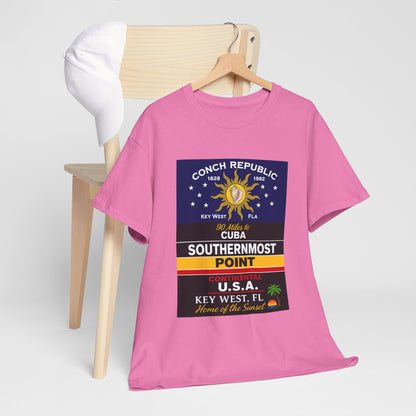 Key West Southernmost Point T-Shirt — 90 Miles to Cuba to USA Vintage Tee