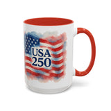 Watercolor America 250 Flag Coffee Mug