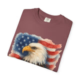 Bald Eagle w/ USA Flag Watercolor America T‑Shirt