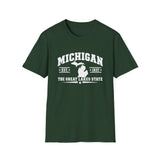 Michigan The Great Lakes State T-Shirt & Map & EST. 1837