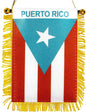 Puerto Rico Rear View Mirror Fringy Window Hanging Flag  Decor