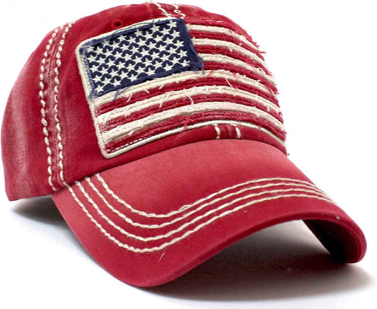 Vintage American Flag Patch Embroidery Baseball Hat