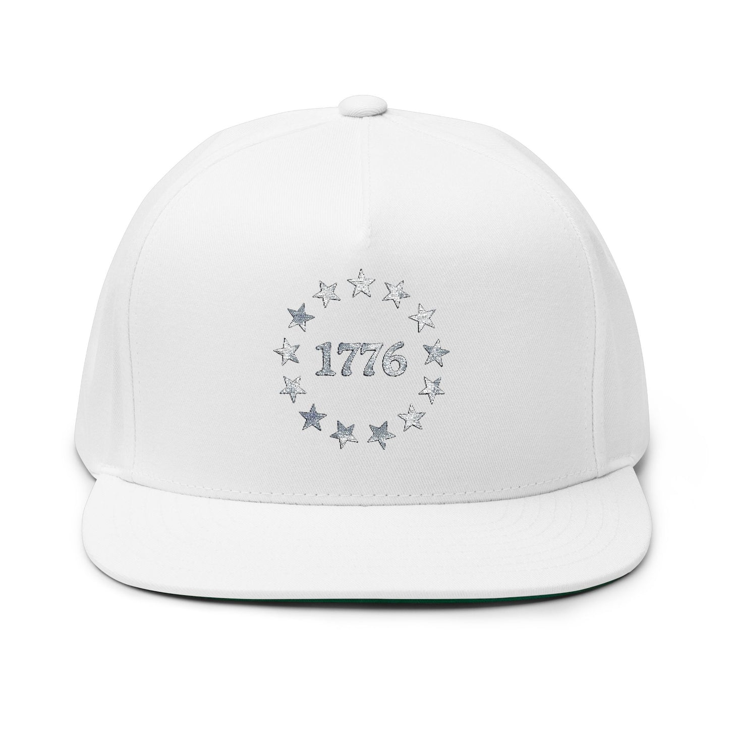 1776 Stars Embroidered Flat Bill Snapback Hat