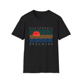 California Dreaming T-Shirt Sun and Colorful Waves