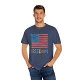 Freedom Kids Crayon Drawing American Flag T-Shirt