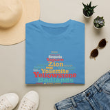 National Parks Word-Cloud T-Shirt — Yosemite, Yellowstone, Zion, Sequoia