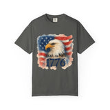 Bald Eagle w/ USA Flag Watercolor America T‑Shirt
