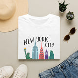 New York City Skyline T-Shirt – Colorful Landmark Graphic Tee