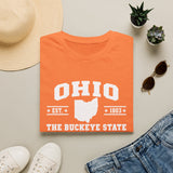 Ohio The Buckeye State T-Shirt — Retro State Outline Tee