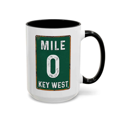 Key West Mile 0 Coffee Mug – Retro Road Sign Accent Mug