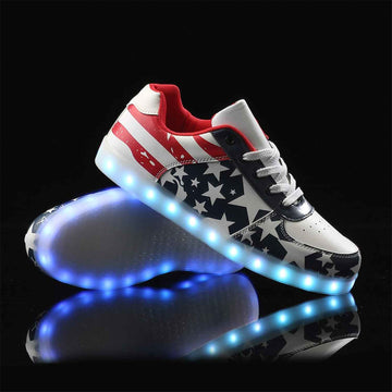 American Flag Light up Patriotic Shoes for Men Women product photo 4