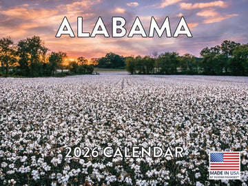 Alabama Calendar 2026 Wall 12 Month Monthly AL Scenic Souvenirs Themed Gifts American Made In The USA Newport RI 2026 product photo 2