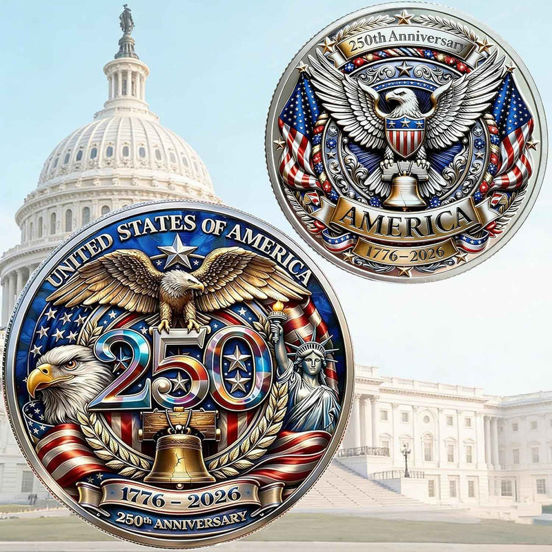 Red White and Blue Bald Eagle Commemorative Coin product photo