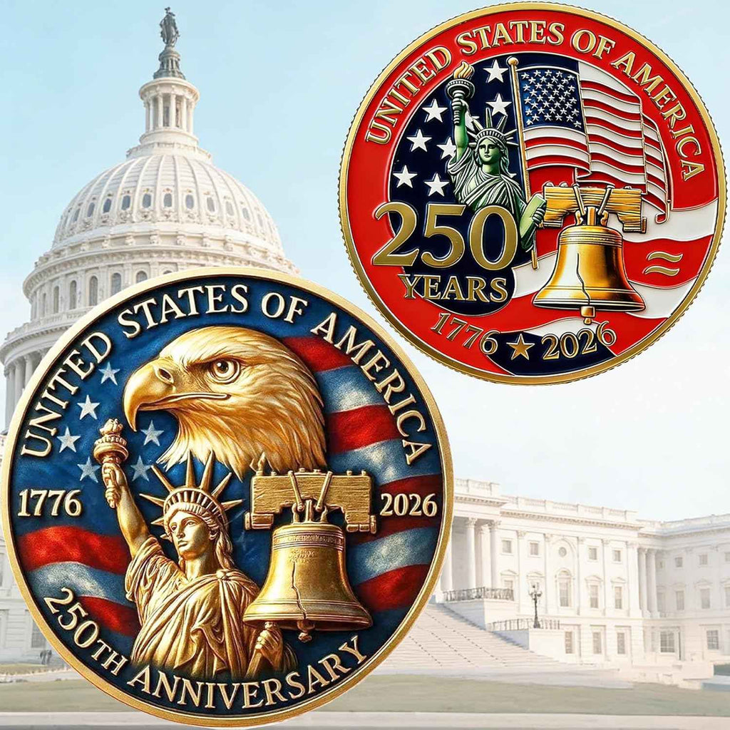 United States 250th Anniversary Commemorative Coin Eagle Patriotic Symbols product photo