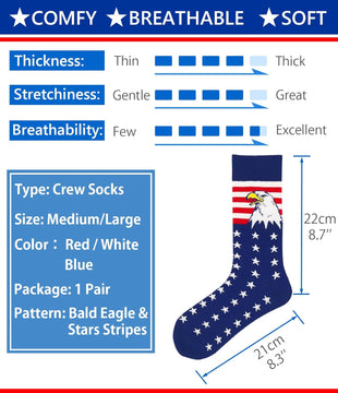 American Flag Bald Eagle Socks product photo 4