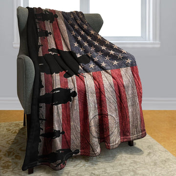 American Flag Blanket Options Flag Soldiers or Baseball 60x80 Inches product photo 2
