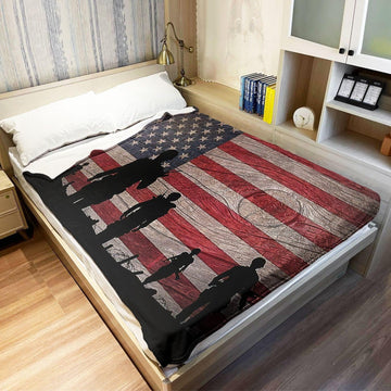 American Flag Blanket Options Flag Soldiers or Baseball 60x80 Inches product photo 3
