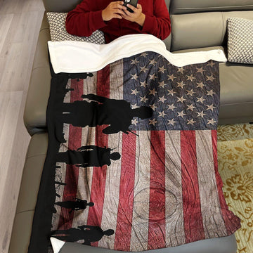 American Flag Blanket Options Flag Soldiers or Baseball 60x80 Inches product photo 4