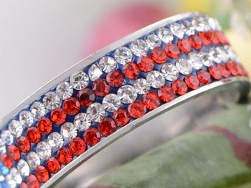 American Flag Patriotic Rihnestone Ring product photo 3