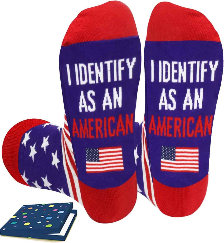 American Flag Socks I Identify as American Patriotic Socks product photo