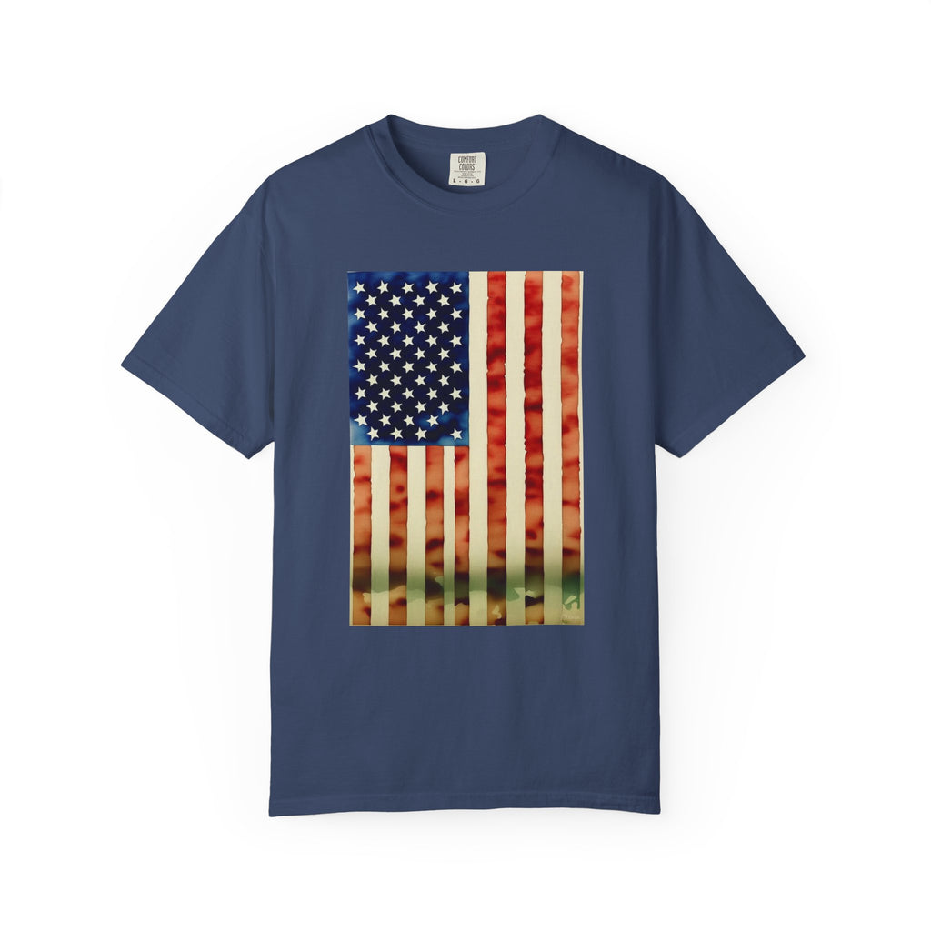 American Flag Watercolors T Shirt main product photo