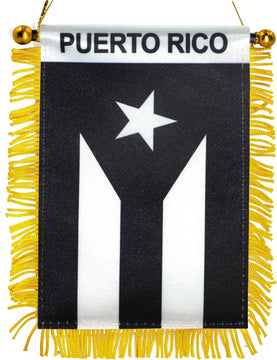 Puerto Rico Rear View Mirror Fringy Window Hanging Flag Decor product photo 2