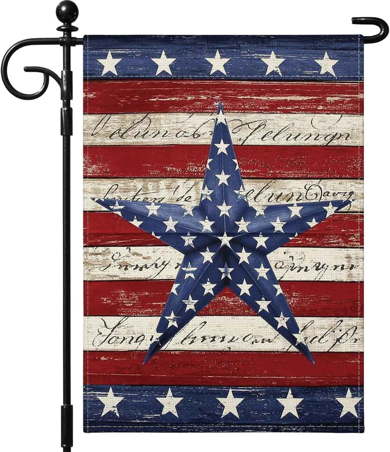 Patriotic Star Stripes 4th of July Garden Flag 12x18 main product photo