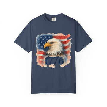 Bald Eagle w USA Flag Watercolor America T Shirt product photo 5