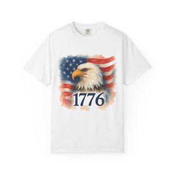 Bald Eagle w USA Flag Watercolor America T Shirt product photo 6