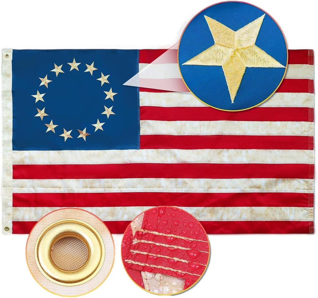 Betsy Ross Vintage American Flag 3x5 Ft Deluxe product photo