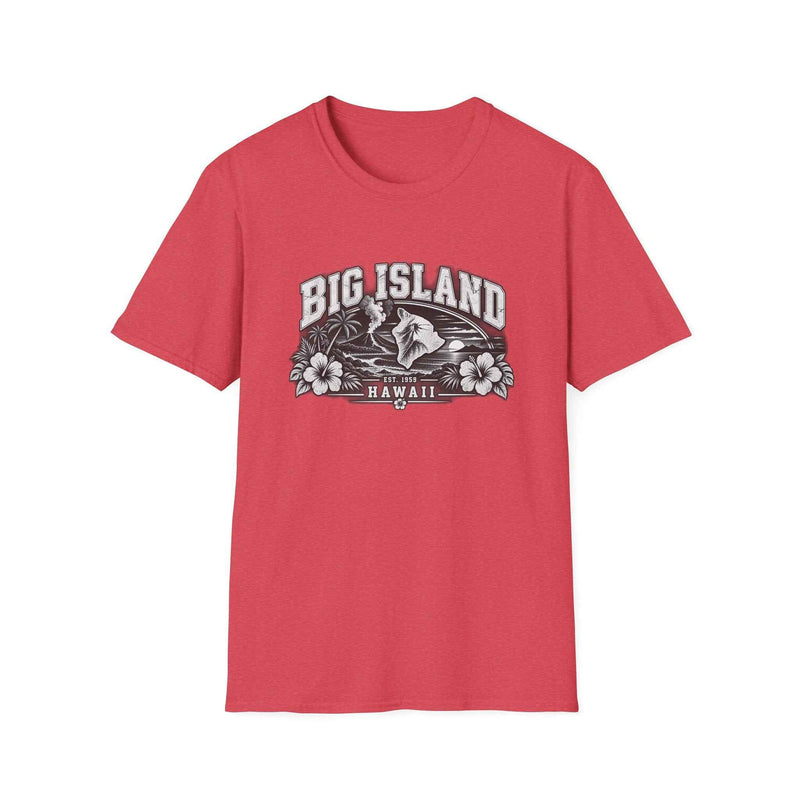 Big Island Hawaii T Shirt Vintage Hibiscus Surf Graphic Tee main product photo