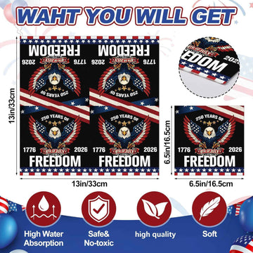 250 Years of Freedom Bald Eagle Napkins Pack of 50 product photo 2