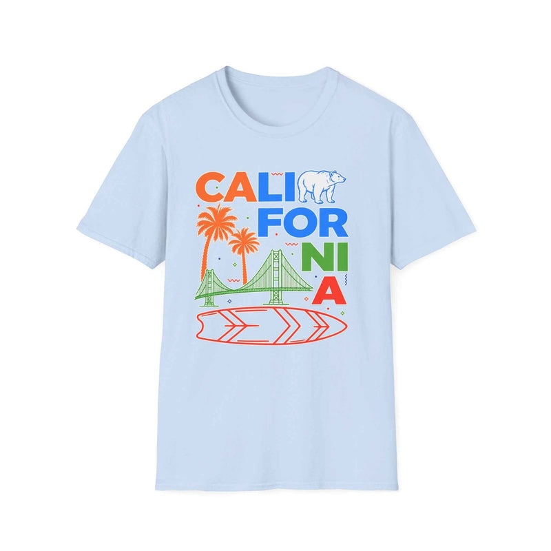 California Colorful Retro Graphic T Shirt main product photo