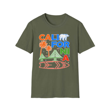 California Colorful Retro Graphic T Shirt product photo 2