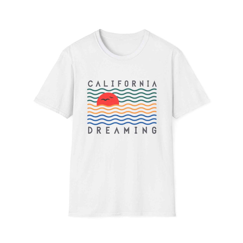 California Dreaming T Shirt Sun and Colorful Waves main product photo
