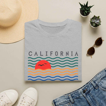 California Dreaming T Shirt Sun and Colorful Waves product photo 3