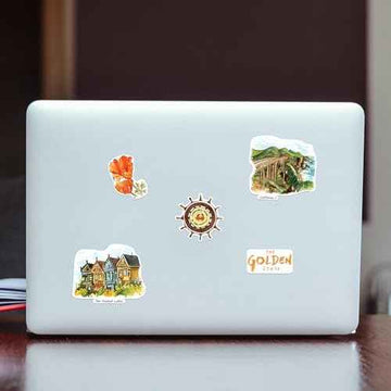 California Hand Illustrated Watercolor Stickers 27 Pcs product photo 5