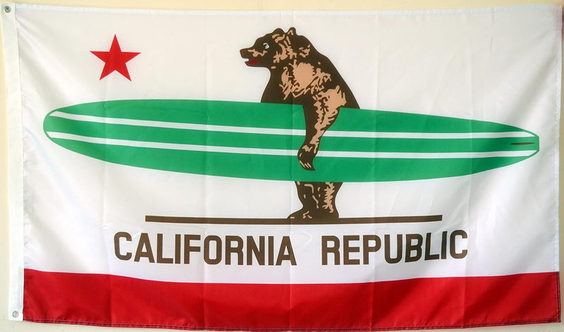 California Surfer Republic Flag Banner 3x5Feet product photo